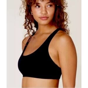 New Andie Swim The Caledonia Bikini Top Black Size Small